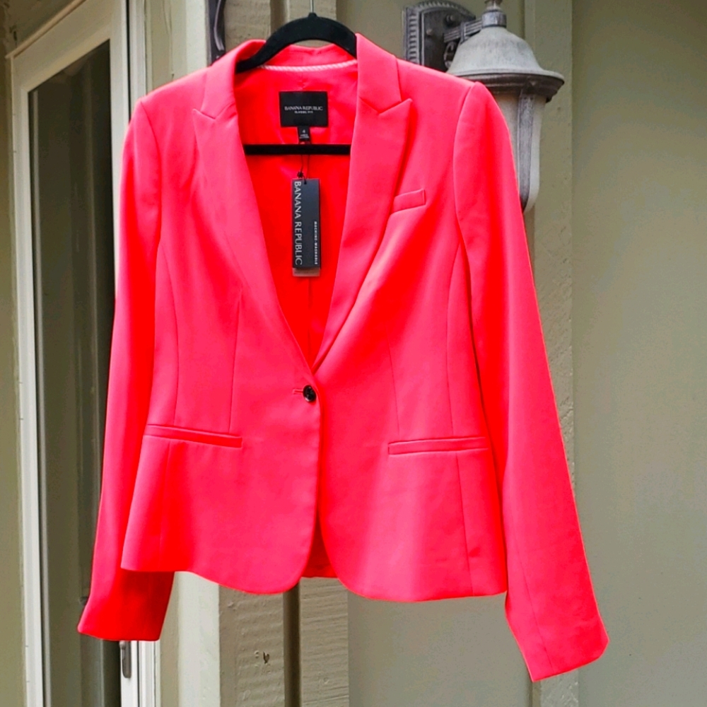 NEW Banana Republic neon pink blazer